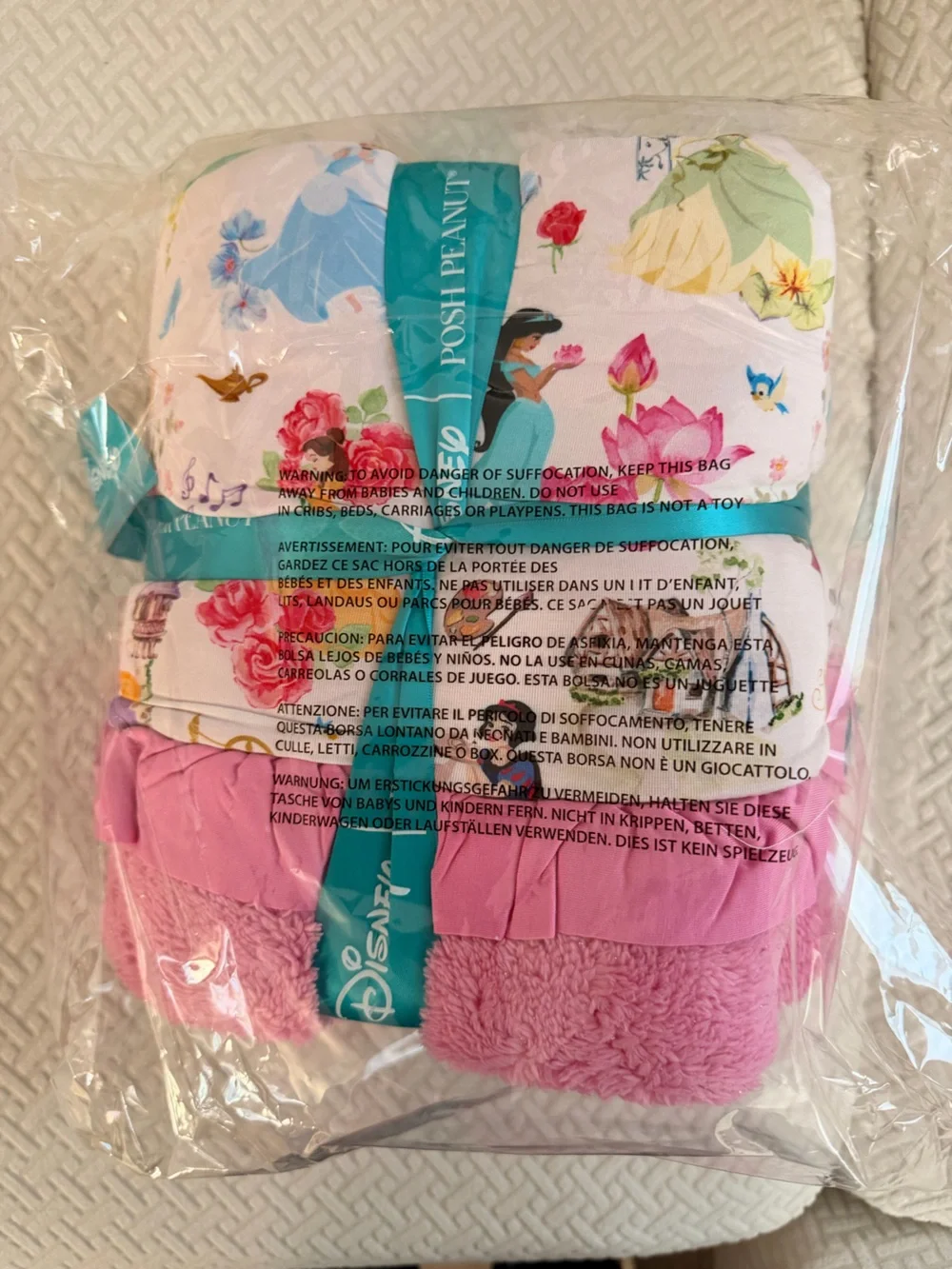 Posh Peanut Disney Princess Ball Luxe Glitter Plush Patoo Blanket